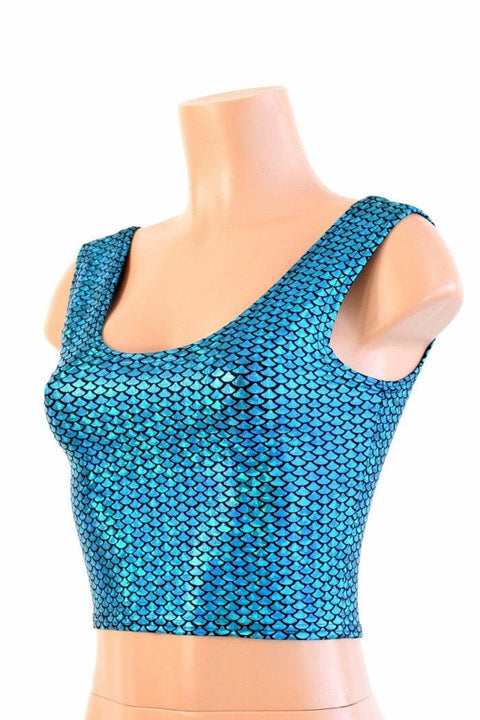 Ready to Ship Aquamarine Fish Scale Crop 2XL Coquetry Clothing 