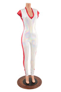 Ready to Ship Flashbulb Holographic Side Panel Catsuit XS - 1