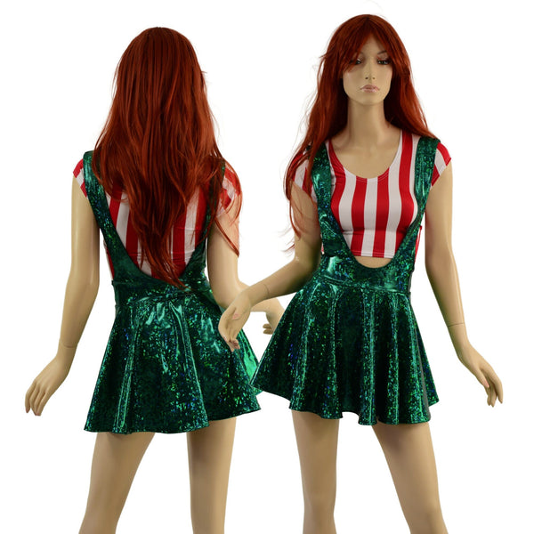 2PC Suspender Skirt and Crop Top Set - 1