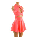 Ready to Ship Blazing Coral Keyhole Top and 15" Circle Cut Skirt Set XS - 5