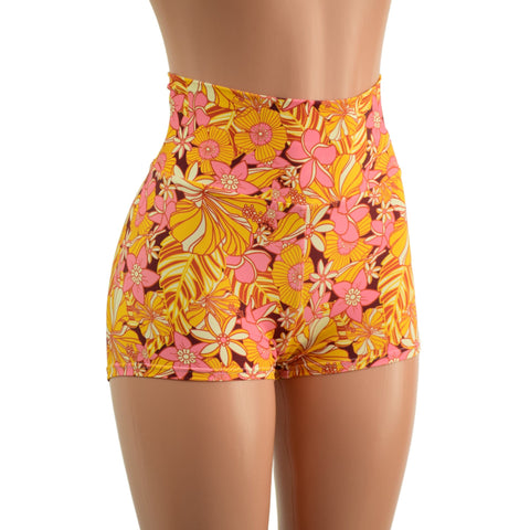 What The Floral High Waist Shorts - Coquetry Clothing