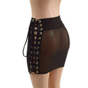 Mesh Bodycon Skirt with Laceup Hips - 5