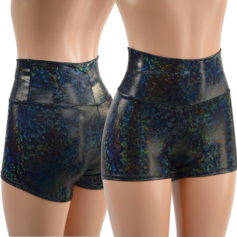 Black Kaleidoscope High Waist Shorts - Coquetry Clothing