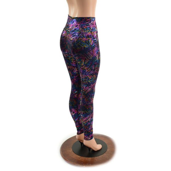 High Waist Leggings in Cyberspace OVERSTOCK Ready To Ship - 5