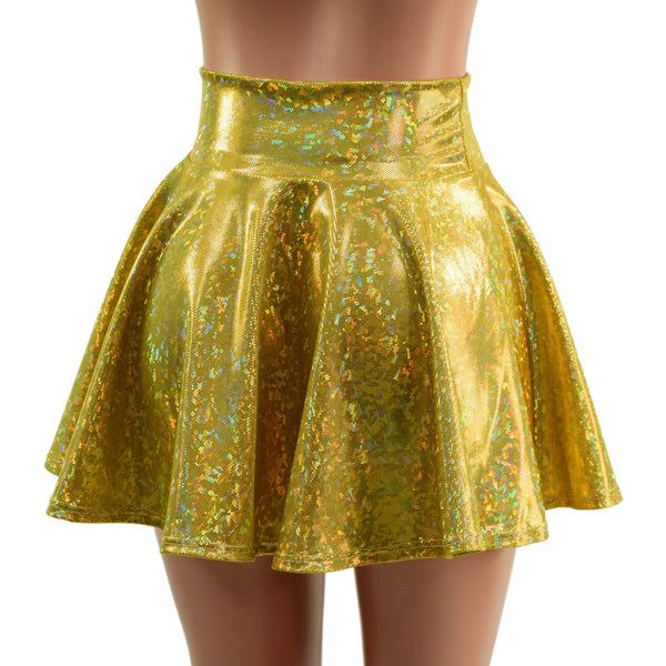 Ready To Ship Gold Kaleidoscope 15" Circle Cut Mini Skirt - 4