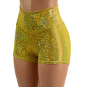 Gold Kaleidoscope High Waist Shorts - 1