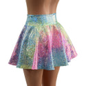 Rainbow Shattered Glass Rave Skirt - 2