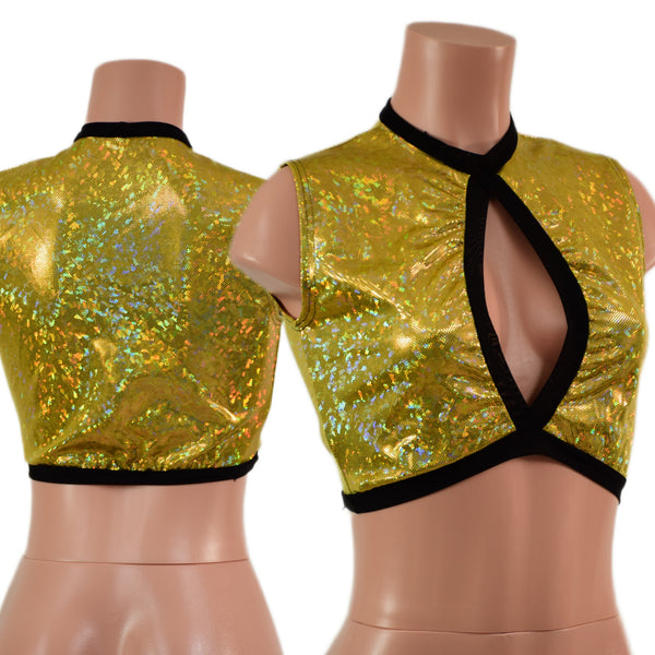 Sleeveless Keyhole Top in Gold Kaleidoscope - 1
