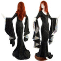 Star Noir Sorceress Sleeve Gown with Scoop Neck and Silver Kaleidoscope Sleeve Linings - 5