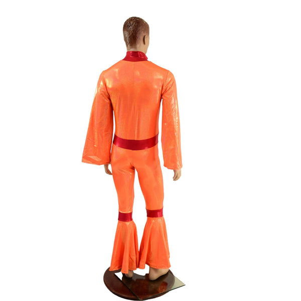 Ready to Ship Neon Orange Mens Rocketman Catsuit Medium - 5