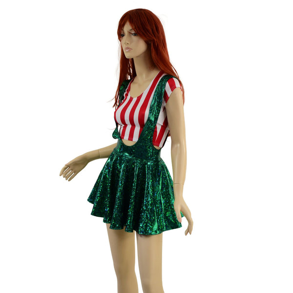 2PC Suspender Skirt and Crop Top Set - 2