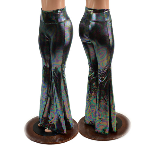 Oil Slick High Waist Solar Flares - Coquetry Clothing