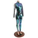 Scarab Catsuit with Oil Slick Side Panels, Long Sleeves and V Front - 5