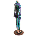 Scarab Catsuit with Oil Slick Side Panels, Long Sleeves and V Front - 2
