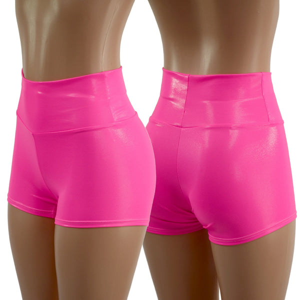 Pink Highlighter High Waist Shorts READY to SHIP - 1