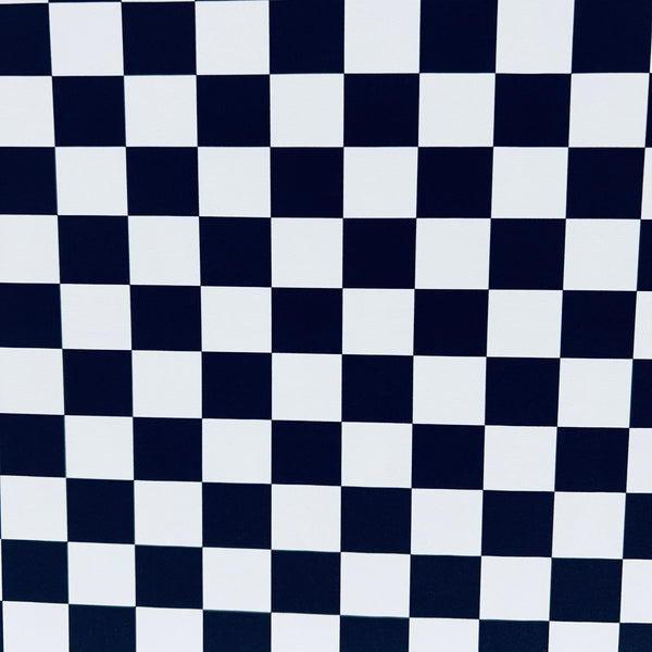 UV Black & White Checkered Spandex Fabric - 1