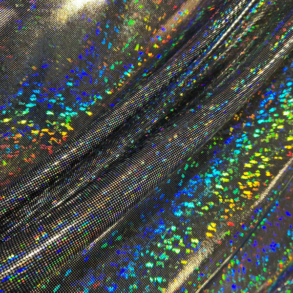 Silver Kaleidoscope Holographic Stretch Fabric - 1