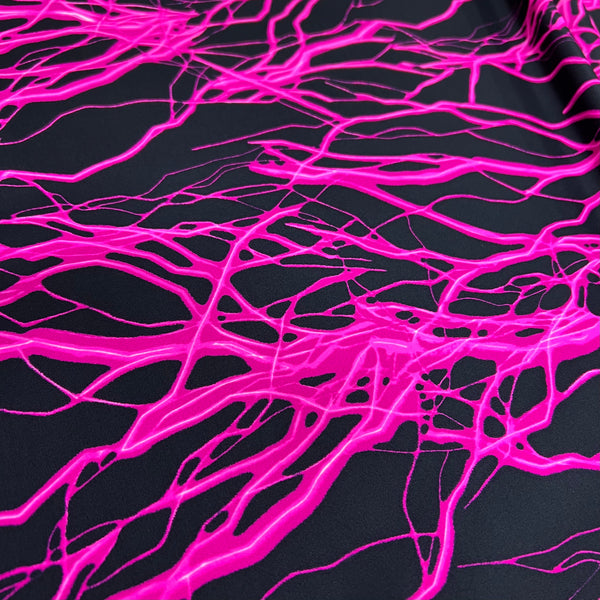 UV Pink Lightning Print Fabric - 1
