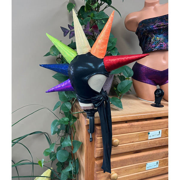 Rainbow Unicorn Horn Bonnet in Black Mystique - 3