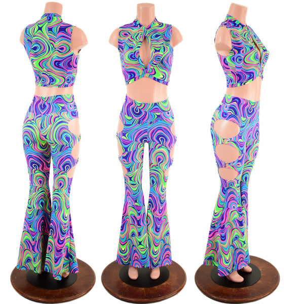 Cutout Solar Flares and Keyhole Top Set in Glow Worm - 1