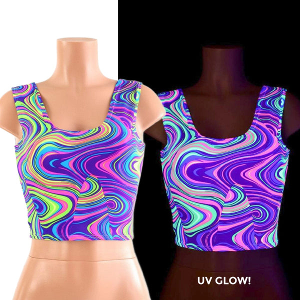 Neon Glow Worm Tank Crop READY to SHIP - 1