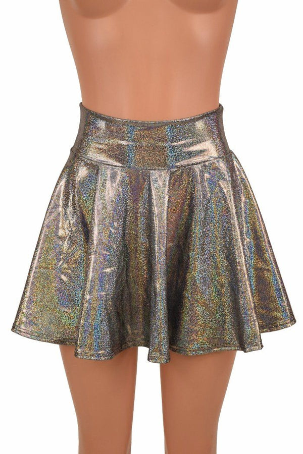 Silver Holographic Rave Mini Skirt - 2
