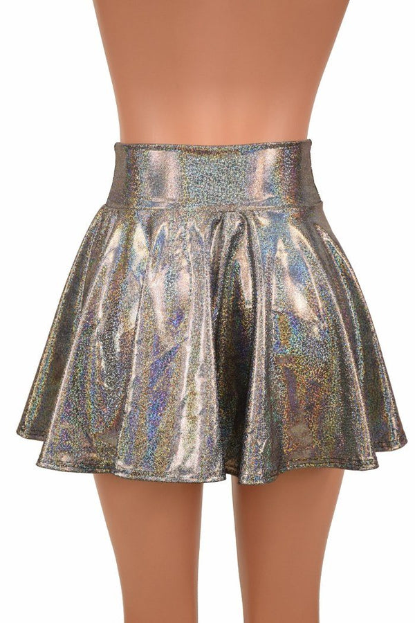 Silver Holographic Rave Mini Skirt - 4