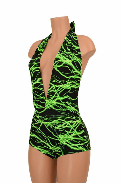 "Josie" Romper in Green Lightning - Coquetry Clothing