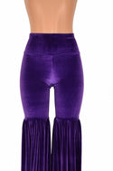Leggings Style Stilt Pants in Purple Velvet - 3