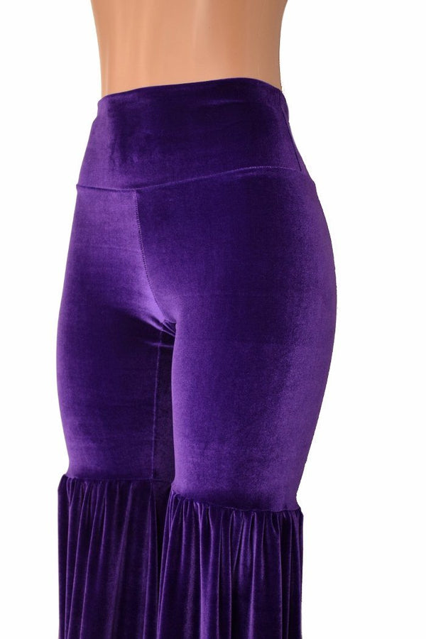 Leggings Style Stilt Pants in Purple Velvet - 4