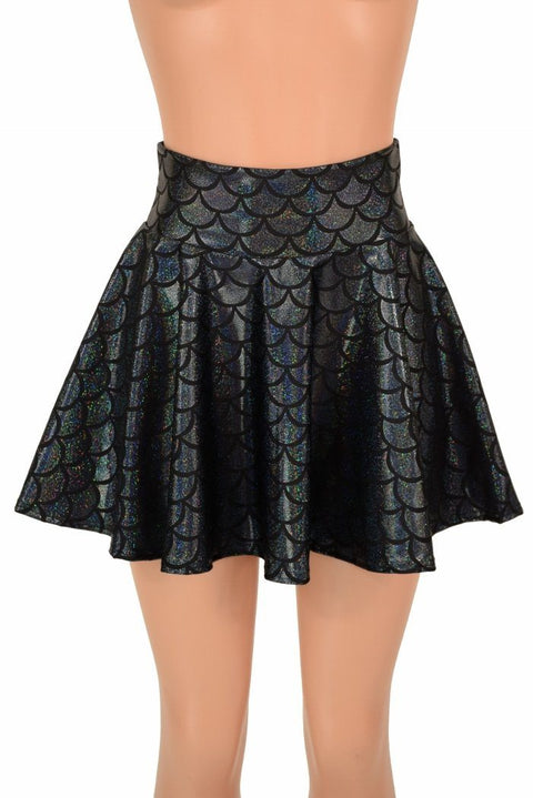 Black Mermaid Scale Rave Skirt - Coquetry Clothing