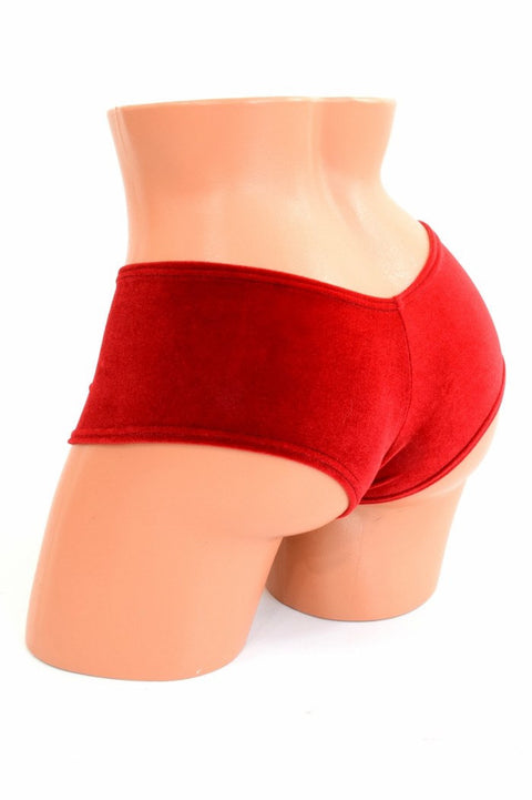 Red Velvet Cheeky Booty Shorts - Coquetry Clothing