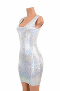 Silver on White Shattered Glass Tank Dress - 1