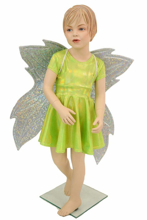 Girls Lime Skater Dress (+Fairy Wings!) - Coquetry Clothing