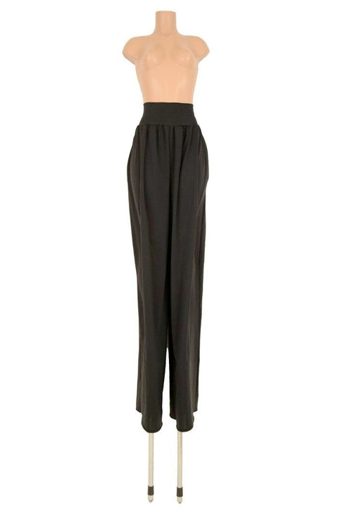 Trouser Style Stilt Pants in Smooth Black - Coquetry Clothing