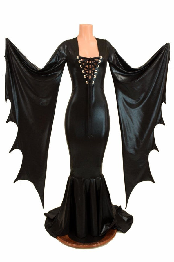 Succubus Sleeve Gown with Laceup and Back Zipper - 1
