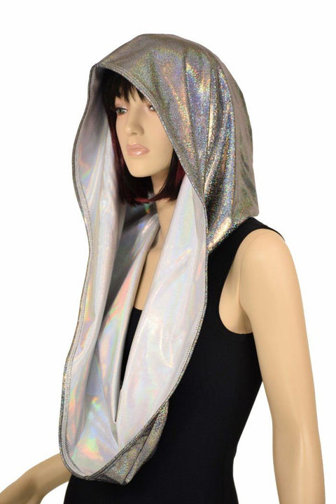 Silver & Flashbulb HUGE Reversible Festival Hood - Coquetry Clothing