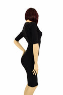 Black Zen Half Sleeve Wiggle Dress - 3