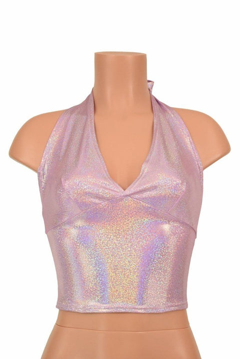 Lilac Holographic Darted Tie Back "Midi" Halter - Coquetry Clothing
