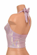 Lilac Holographic Darted Tie Back "Midi" Halter - 4