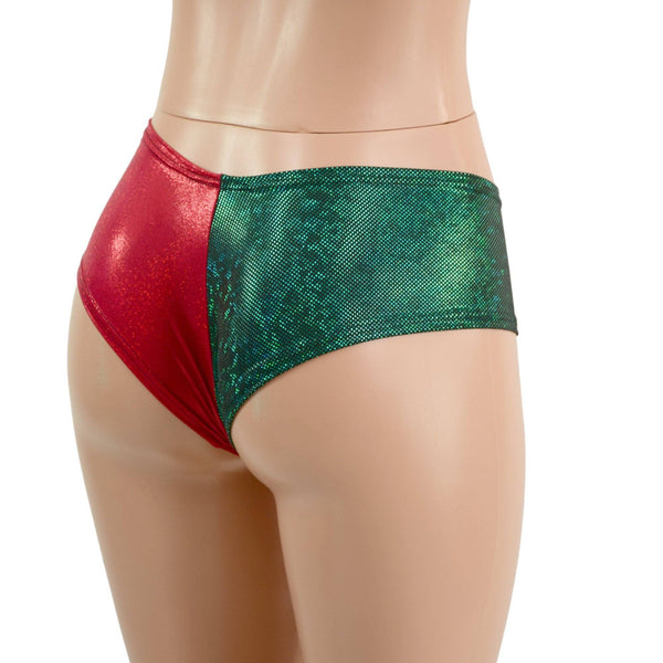 Red & Green Elf Cheeky Booty Shorts - 2