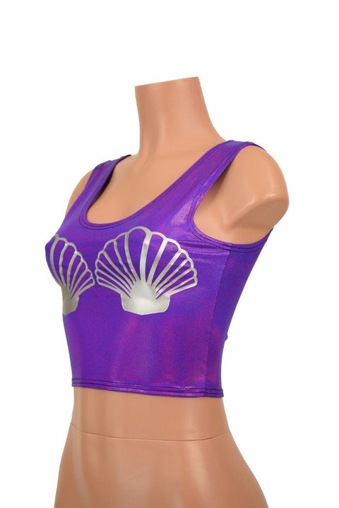 Grape Seashell Crop Top - Coquetry Clothing