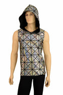 Mens Silver Holographic Hoodie - 1