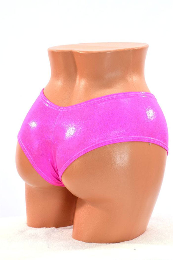 Pink Holographic Ultra Cheeky Booty Shorts - 1