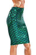 27" Green Mermaid Pencil Skirt - 5