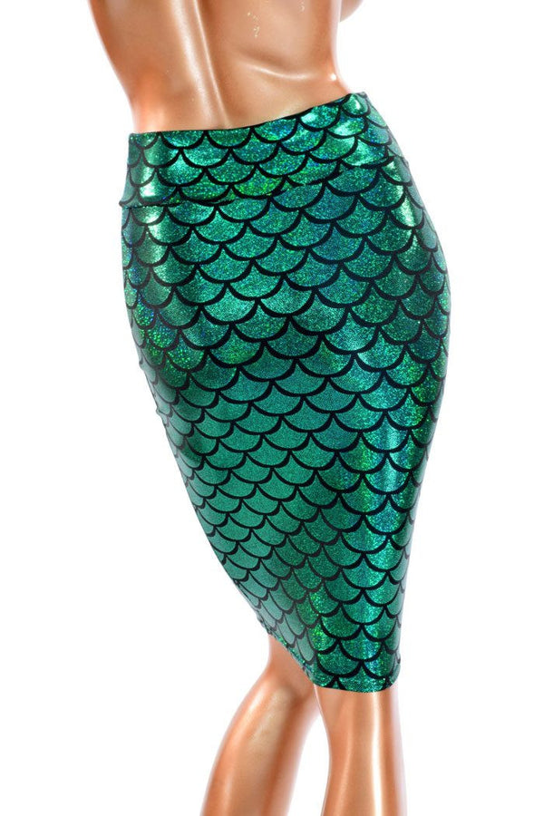 27" Green Mermaid Pencil Skirt - 3