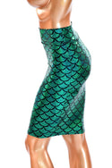 27" Green Mermaid Pencil Skirt - 4