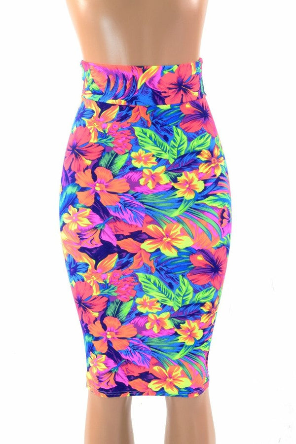 27" Tahitian Floral Pencil Skirt - 4
