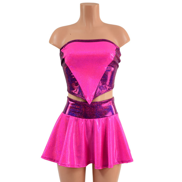 2PC Flora Set with Tube Top and Mini Skirt - 1