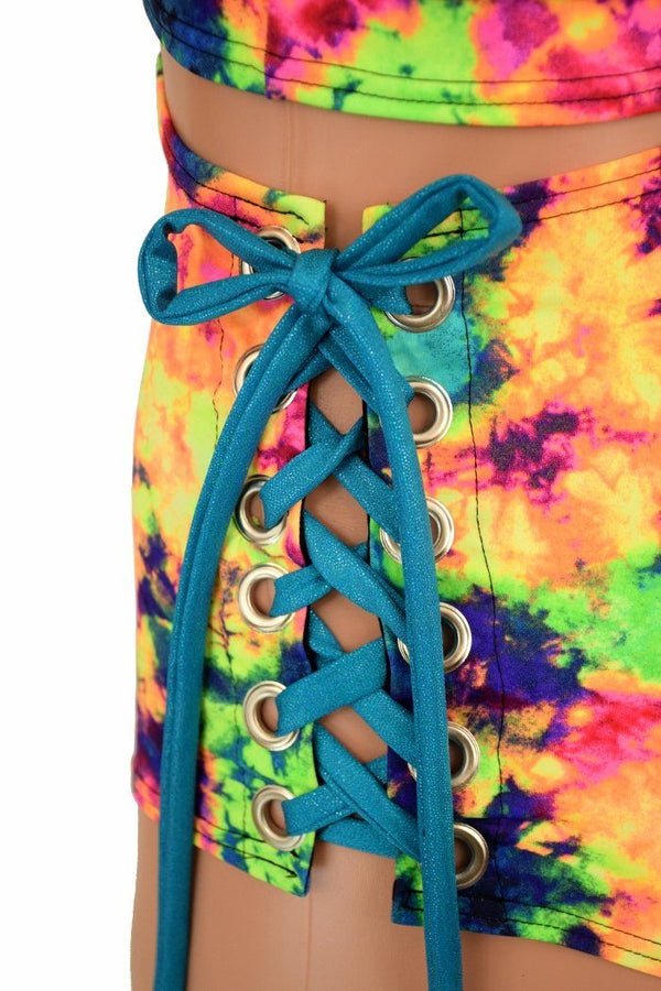 2PC Lace Up Top and Siren Shorts Set - 6